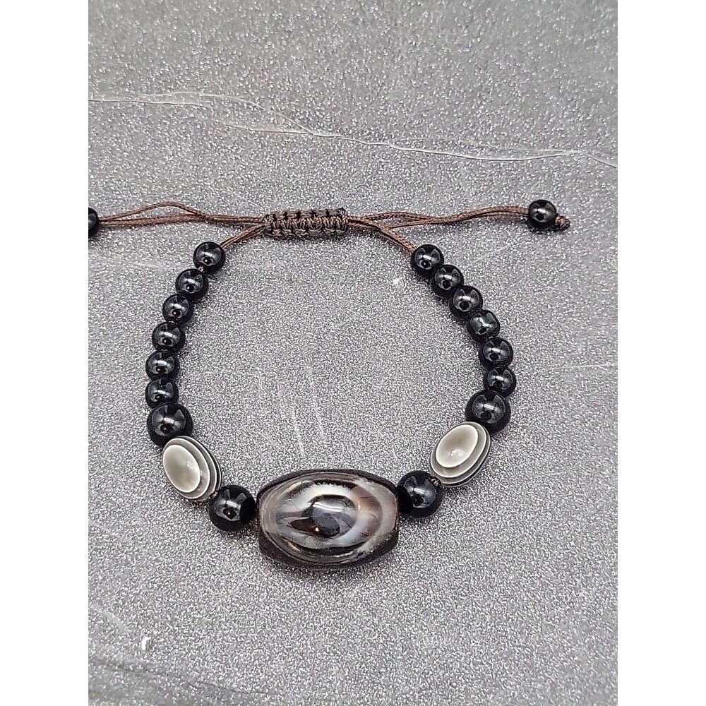 Sulemani Hakik Bracelet Evil Eye Black Agate Adjustable